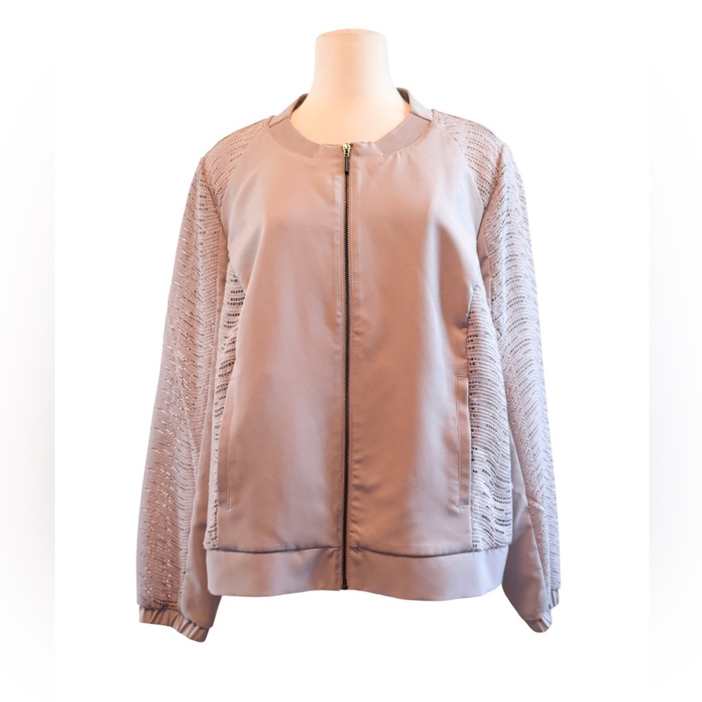 H by Halston Women's Taupe Bomber Jacket